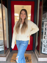 Load image into Gallery viewer, Cream Cable Knit Sweater