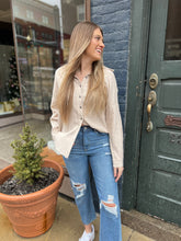 Load image into Gallery viewer, Beige Oversized Raw Edge Shirt