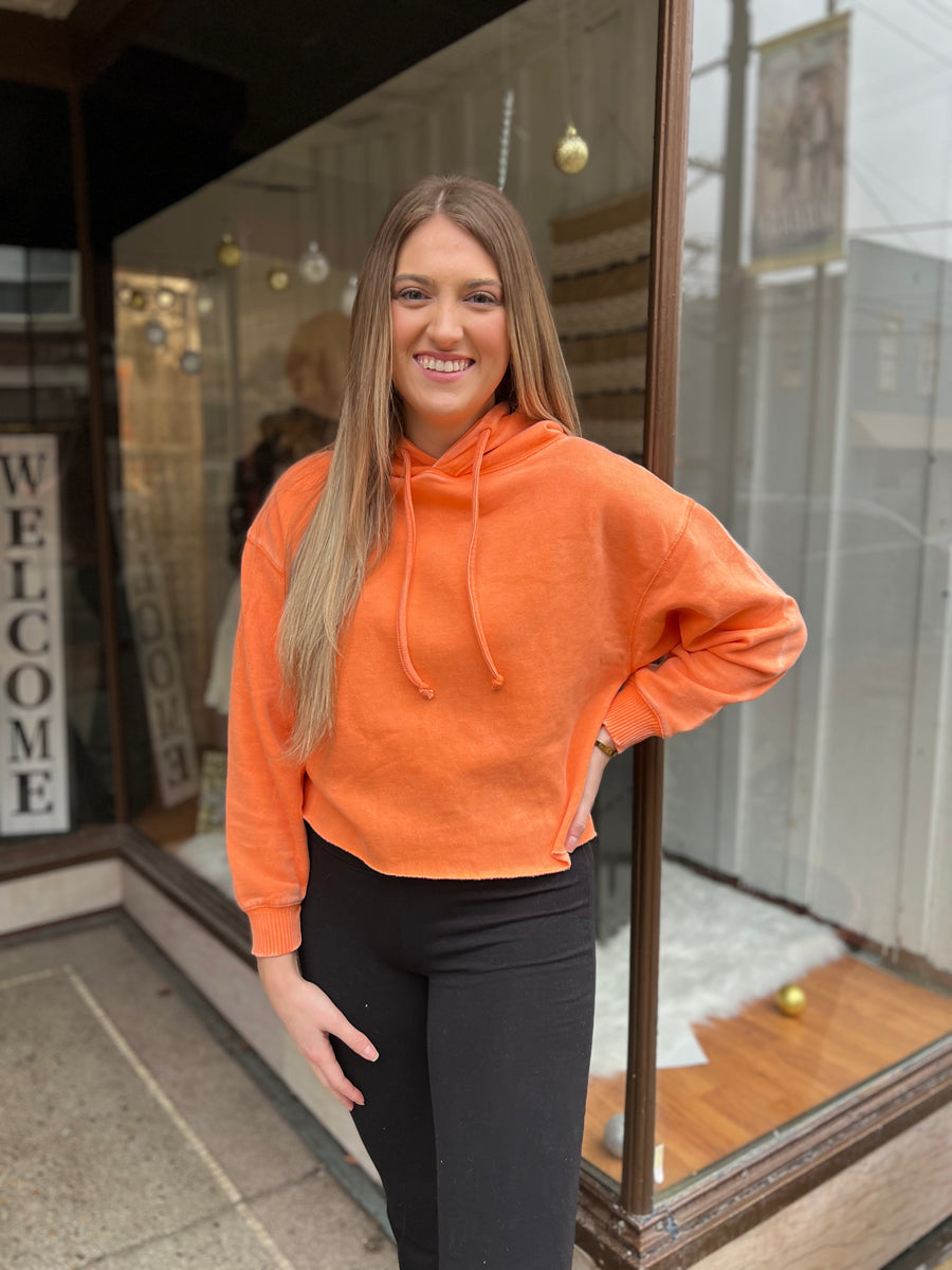 Orange Knitted Short Sweater | juemi ショートリブニット orange Lim 