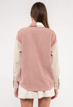 Load image into Gallery viewer, Pink Color Block Corduroy Shacket