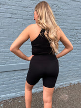 Load image into Gallery viewer, Black Ribbed Biker Short
