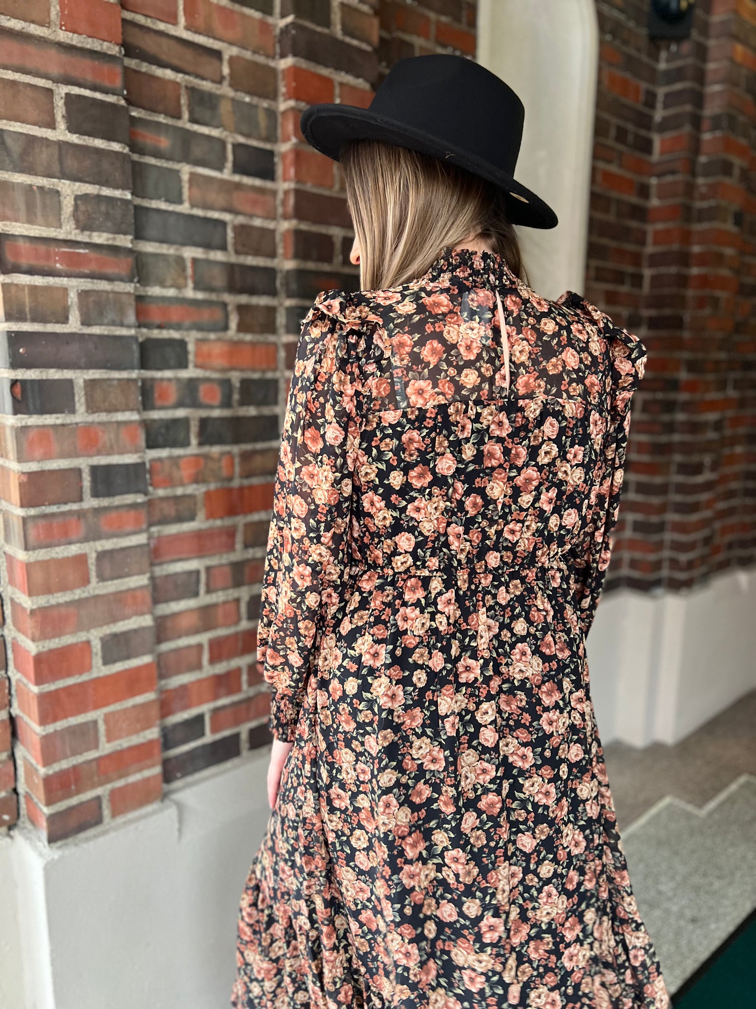 Fall Floral Midi Dress Birdie Js Fall Floral Midi Dress Birdie Js