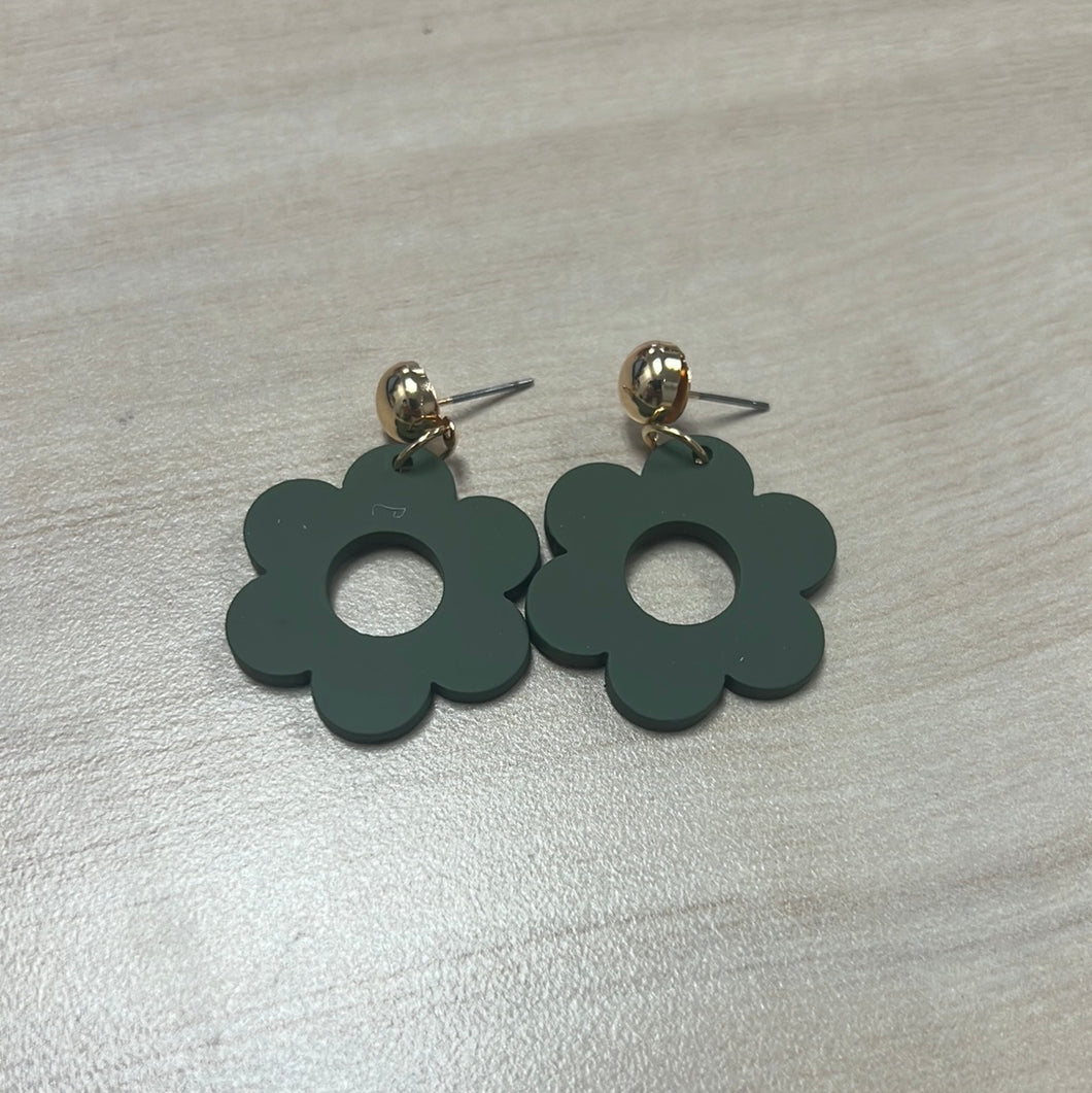 Green Flower Earring
