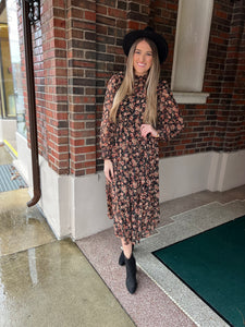 Fall Floral Midi Dress Birdie Js Fall Floral Midi Dress Birdie Js