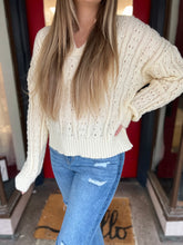 Load image into Gallery viewer, Cream Cable Knit Sweater