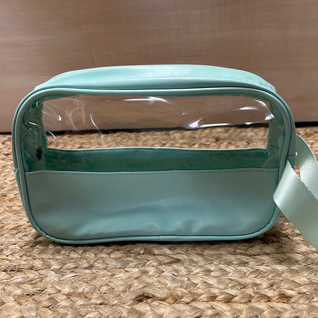 Clear color block makeup bag