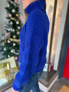 Royal Blue Turtleneck Sweater