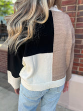Load image into Gallery viewer, Black + Tan Color Block Sweater
