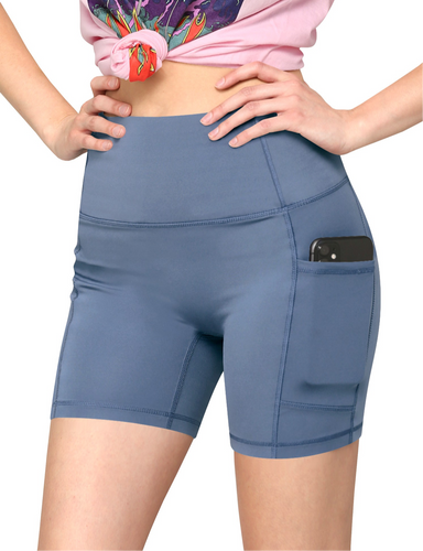 Steel Blue Short Pocket Biker Short