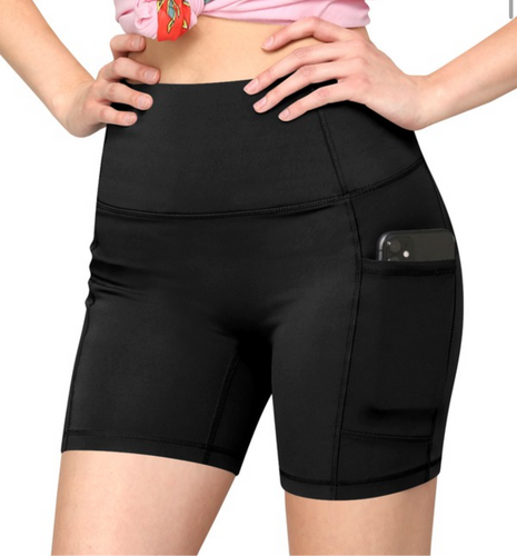 Black Short Pocket Biker Short