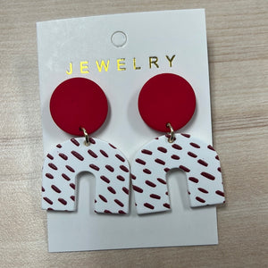 Red & White Earring