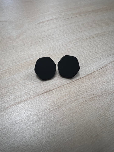 Black Hexagon Earring