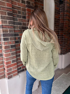 Sage Hooded Knit Henley