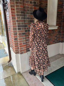 Fall Floral Midi Dress – Birdie Js Fall Floral Midi Dress – Birdie Js