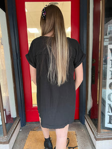 Black Raw Edge Dress