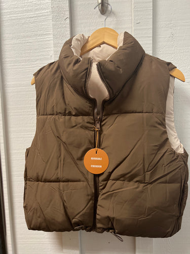 Brown/Tan Reversible Puffer