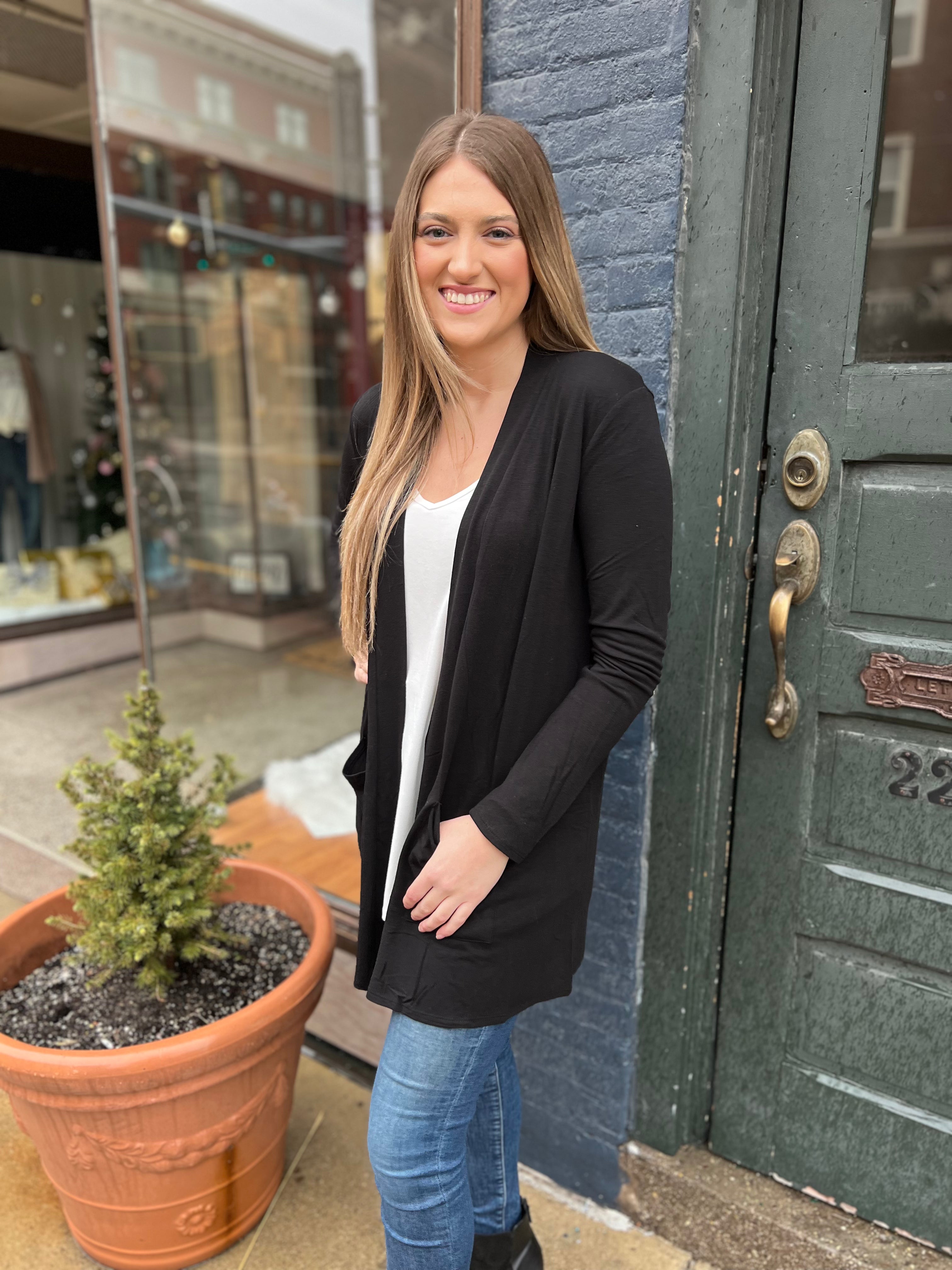 Black slouchy cardigan best sale