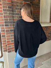Load image into Gallery viewer, Black Oversized Button Down Henley