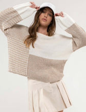 Load image into Gallery viewer, Tan Color Block Sweater