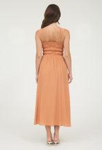 Load image into Gallery viewer, Shirred Front Tie Midi Dress