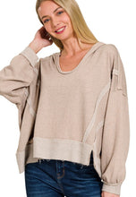 Load image into Gallery viewer, Ash Mocha Raw Hem Hoodie