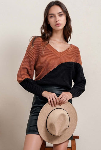 Spice Color Block Sweater