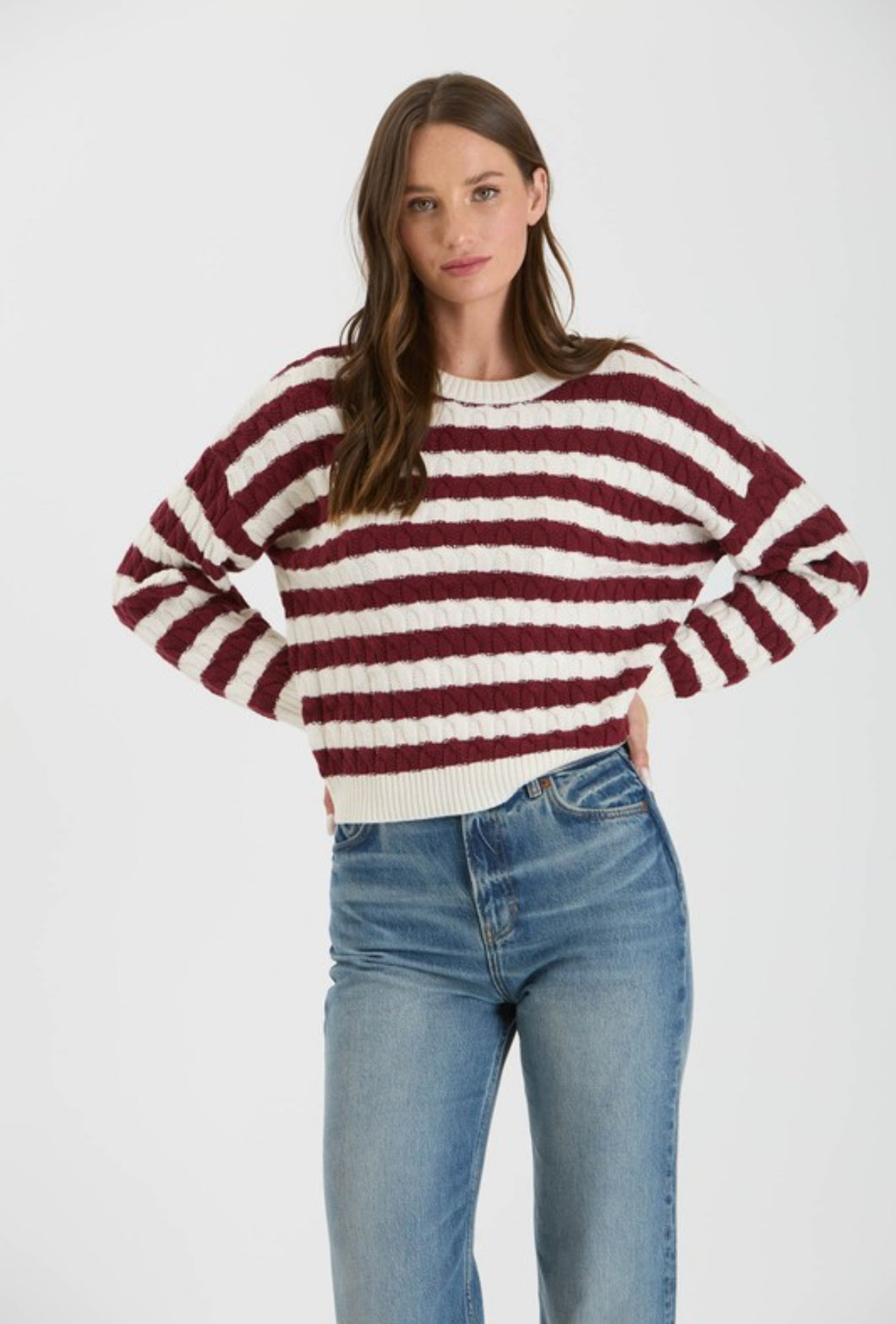 Oxblood Striped Sweater