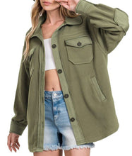 Load image into Gallery viewer, Olive Fleece Shacket