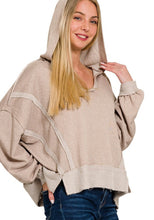 Load image into Gallery viewer, Ash Mocha Raw Hem Hoodie