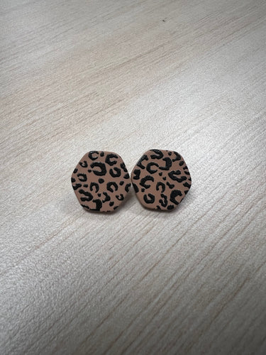 Leopard Hexagon Earring