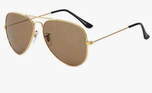 Gold/Brown Aviator Sunglasses