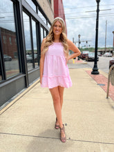 Load image into Gallery viewer, Pink Babydoll Gingham Dress