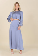 Load image into Gallery viewer, Dressed up satin two piece mermaid dress set