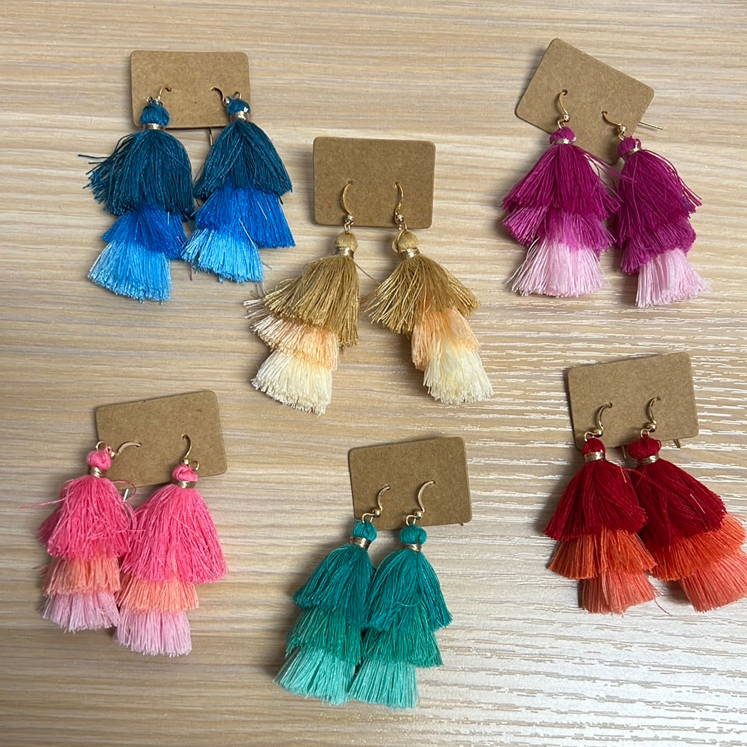 Colorful on sale tassel earrings